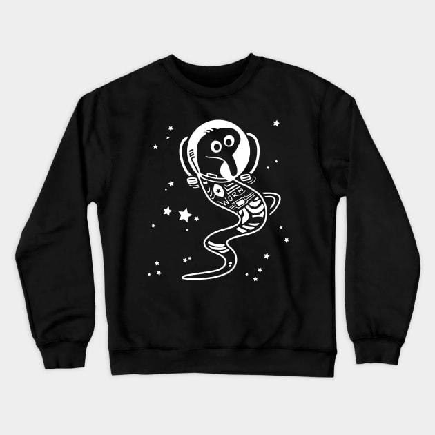 Worm on a String Magic Astronaut Designs - Wormstronaut in Outer Space Crewneck Sweatshirt by YourGoods